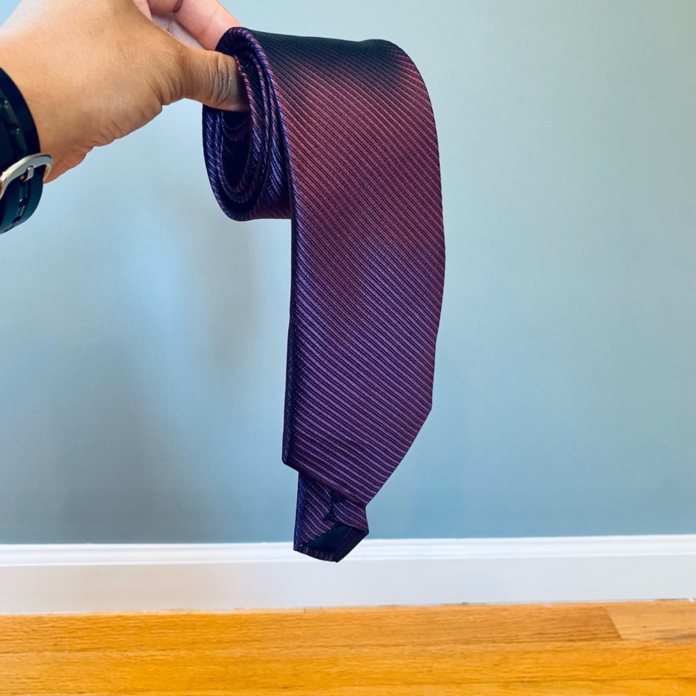 Kailong silk stripped PURPLE tie